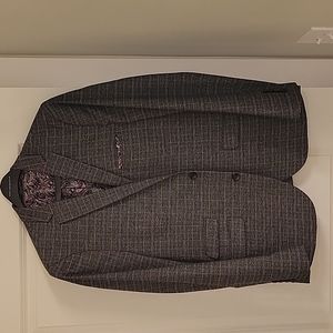 Grey Plaid Slim Fit Suit
